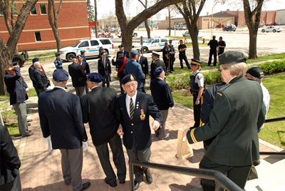 Prior to the form up of the parade in front of the Armories.