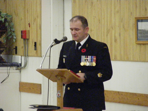 Warrant Officer Derrick Nearing delivering a pointed message on Afghanistan and 